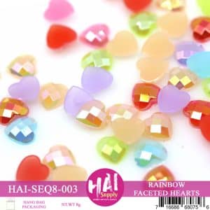 RAINBOW FACETED HEARTS SEQUINS