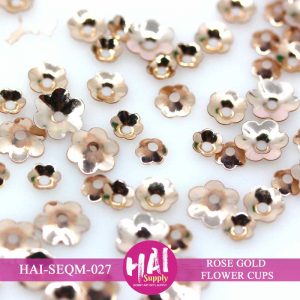 ROSE GOLD FLOWER CUPS SEQUINS