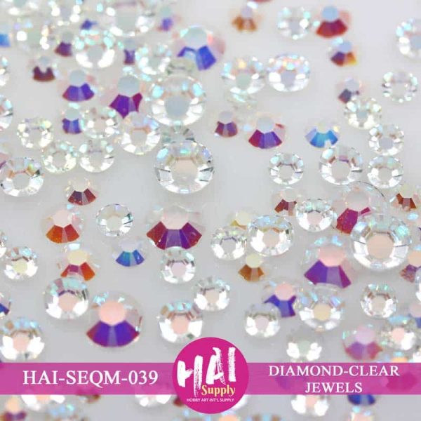 diamond clear jewels and sequins