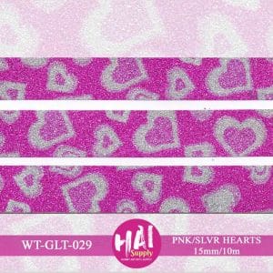 WT-GLT-029 - Pink Hearts Glitter