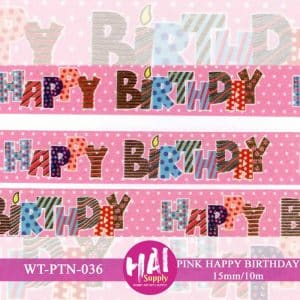 PINK HAPPY BIRTHDAY WASHI TAPE