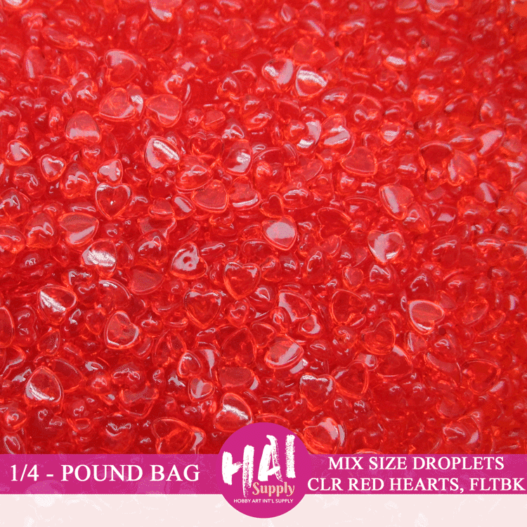 1/4-Pound - RED-CLEAR HEART DROPS