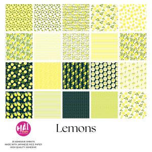 ADHESIVE 6x6 20PC WASHI SHEETS - LEMONS