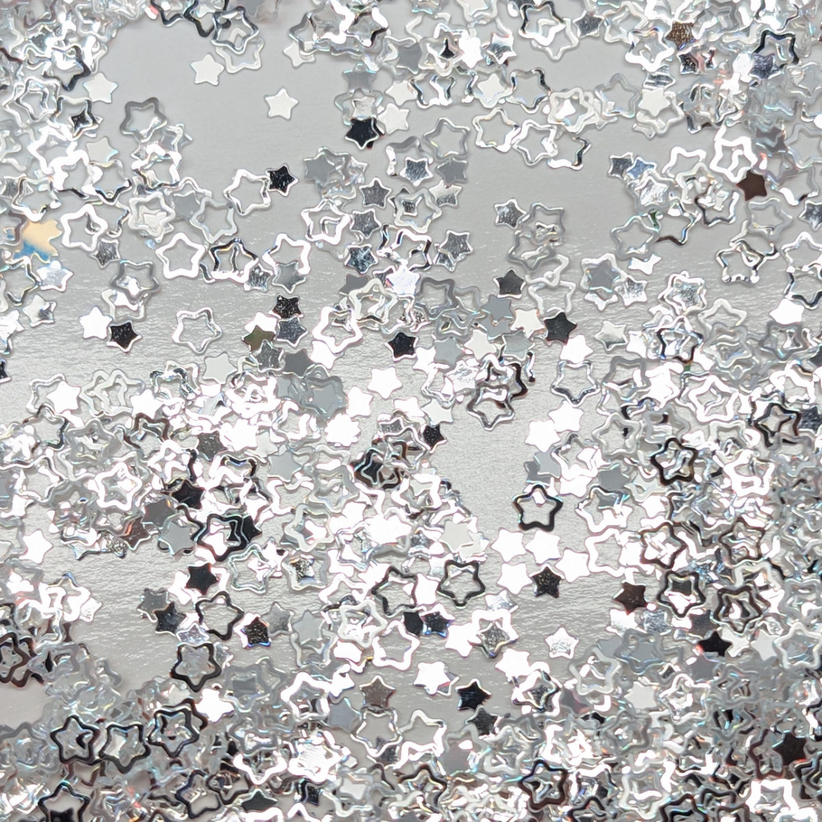 Iridescent Silver Star Sequins